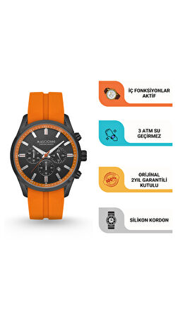 Mascionni Turuncu Silikon Kordon Erkek Kol Saati LM.1.1264S.6