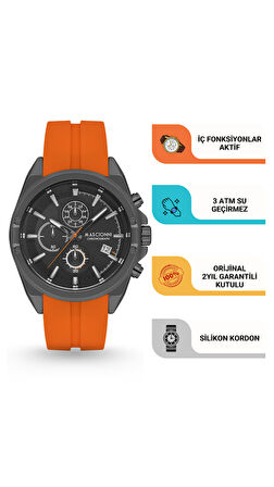 Mascionni Turuncu Silikon Kordon Erkek Kol Saati LM.1.2300S.5