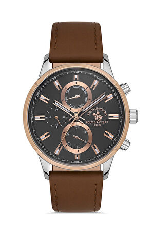 Santa Barbara Polo & Racquet Club Erkek Kol Saati ESSB.B.10389.5, Deri Kordon, 44 mm Kasa Çapı