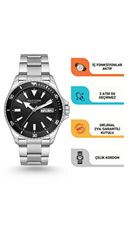 Mascionni Gümüş Çelik Kordon Erkek Kol Saati LM.1.2400.01