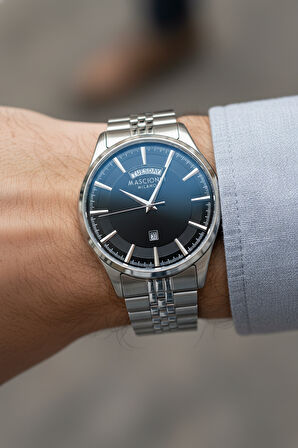 Mascionni Gümüş Çelik Kordon Erkek Kol Saati LM.1.2390-02