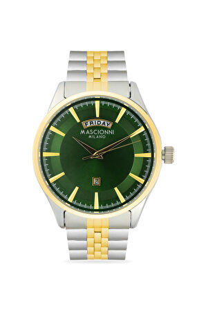 Mascionni Gold Gümüş Çelik Kordon Erkek Kol Saati LM.1.2390-05