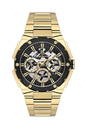 Sergio Tacchini ST.1.10437-5 Fonksiyonlar Aktif Çelik Kordon Suya Dayanıklı Altın Renk Erkek Kol Saati