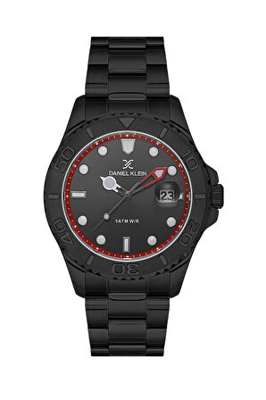 Daniel Klein DK.1.13735-5 Yacht-Master Tasarım Fosforlu Kadranlı Çelik Kaplama Suya Dayanıklı Siyah Erkek Kol Saati