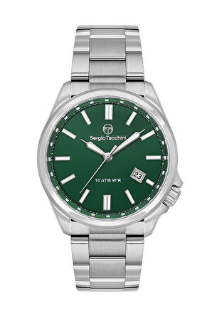 Sergio Tacchini ST.1.10450-4 Suya Dayanıklı Çelik Kasa Fosforlu Kadran Metalik Renk Erkek Kol Saati