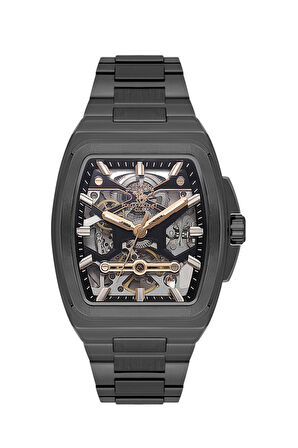 Santa Barbara Polo Racquet Club SB.1.10630-4 Otomatik Mekanizmalı Kare Kadranlı Çelik Kordon Çelik Kasa 5 ATM Suya Dayanıklı Siyah Renk Erkek Kol Saati