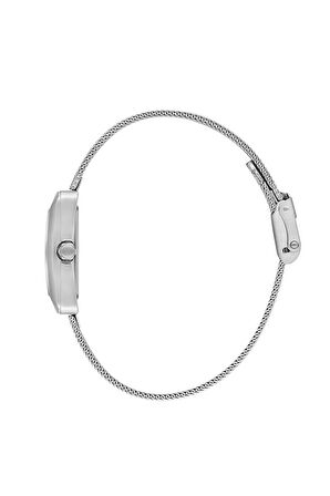 Daniel Klein DK.1.13928-2 Hasır Kordon Dikdörtgen Kasa 3 Atm Suya Dayanıklı Metalik Renk Kadın Kol Saati