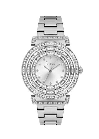 Freelook FL.1.10501-1 Taşlı Tasarım 5 ATM Suya Dayanıklı Çelik Kasa Çelik Kordon Metalik Renk Kadın Kol Saati