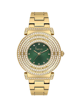 Freelook FL.1.10501-4 Taşlı Tasarım 5 ATM Suya Dayanıklı Çelik Kasa Çelik Kordon Altın Renk Kadın Kol Saati