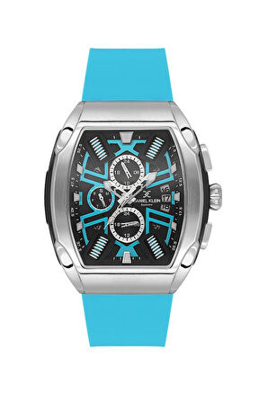Daniel Klein DK.1.14028-4 Exclusive Tüm Fonksiyonları Aktif 3 ATM Suya Dayanıklı Silikon Kordonlu Mavi Erkek Kol Saati