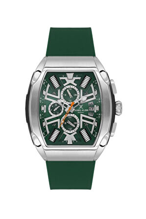 Daniel Klein DK.1.14028-3 Exclusive Tüm Fonksiyonları Aktif 3 ATM Suya Dayanıklı Silikon Kordonlu Yeşil Erkek Kol Saati