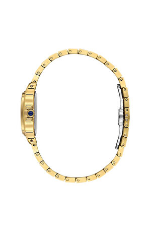 Daniel Klein DK.1.14040-2 Taşlı Tasarım Kare Kadranlı Metal Kordon Metal Kasa 3 ATM Suya Dayanıklı Altın Renk Kadın Kol Saati