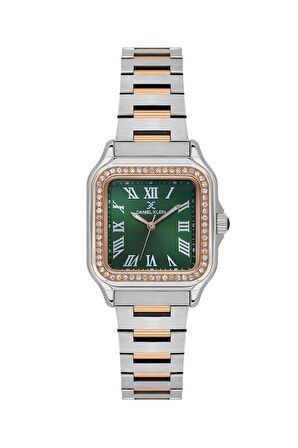 Daniel Klein DK.1.14040-6 Taşlı Tasarım Kare Kadran Metal Kordon Metal Kasa 3 ATM Suya Dayanıklı Metalik-Rose Renk Kadın Kol Saati