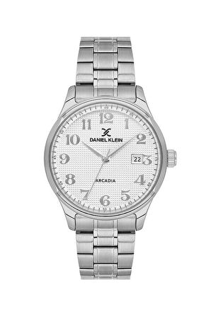 KLASİK ÇELİK KORDONLU RAKAMLI GÜMÜŞ RENK 41 MM ERKEK KOL SAATİ DK.1.14050