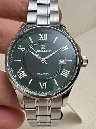 DANIEL KLEIN KLASİK ÇELİK KORDONLU YEŞİL KADRANLI DK.1.14050-6 ERKEK KOL SAATİ