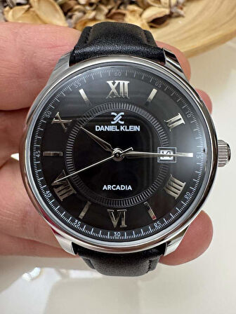 DANIEL KLEIN DK.1.14051 KLASİK SİYAH DERİ KORDONLU 41 MM ERKEK KOL SAATİ