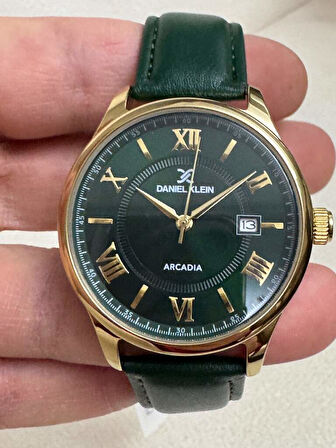 DANIEL KLEIN Klasik Yeşil Deri Kordonlu 41 Mm DK.1.14051-6 ERKEK KOL SAATİ