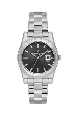 Daniel Klein DKE.1.10827-2 Siyah Kadran Çelik Kasa Gümüş Kordon 3 Atm Pilli Kadın Kol Saati