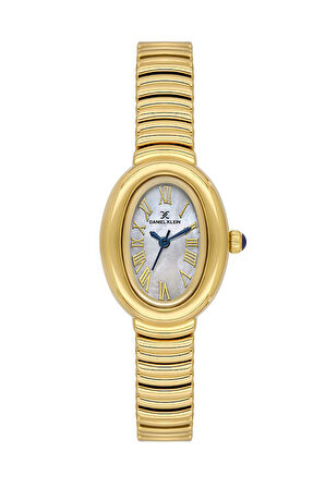 DANIEL KLEIN DK.3.10056-2 ALTIN KAPLAMA OVAL KADIN KOL SAATİ