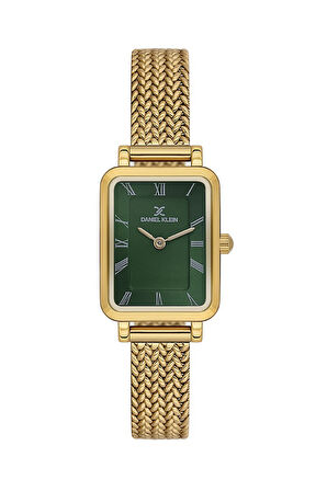 DANIEL KLEIN DK102-DKE.1.10935-4 YEŞİL KADRAN ALTIN KAPLAMA DİKDÖRTGEN HASIR KADIN KOL SAATİ
