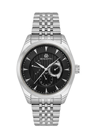 Bigotti BG.1.10624-2 Tüm Fonksiyonları Aktif Çelik Kaplama 5 ATM Suya Dayanıklı Metalik Renk Erkek Kol Saati