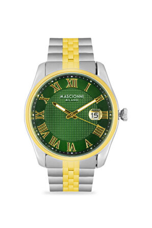 Mascionni Gold Gümüş Çelik Kordon Erkek Kol Saati LM.1.2398-05