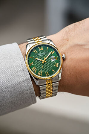 Mascionni Gold Gümüş Çelik Kordon Erkek Kol Saati LM.1.2398-05