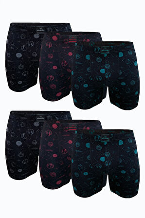 Erkek Füme 6 lı Premium Collection Modal Uzun Boxer 6M250