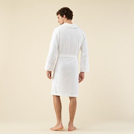 Solid Unisex Bornoz Beyaz