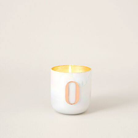 Metal Harfli Kokulu Mum Beyaz