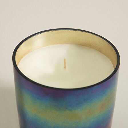 Metal Harfli Kokulu Mum Gunmetal