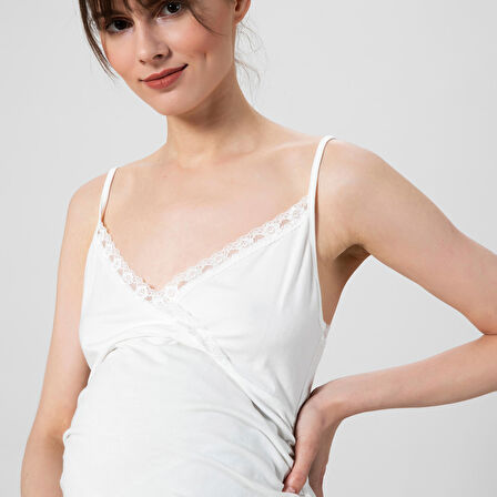 Maxine Hamile Pijama Üstü Beyaz