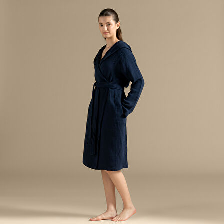 Armin Unisex Bornoz Marin Mavi