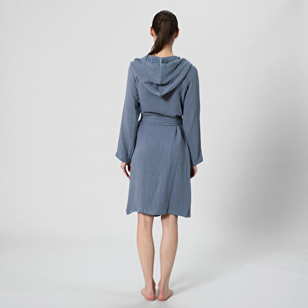 Armin Unisex Bornoz Duman Mavi