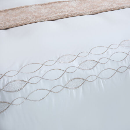Camino Ekstra Çift Kişilik Nevresim Seti 230x220 cm  Ekru