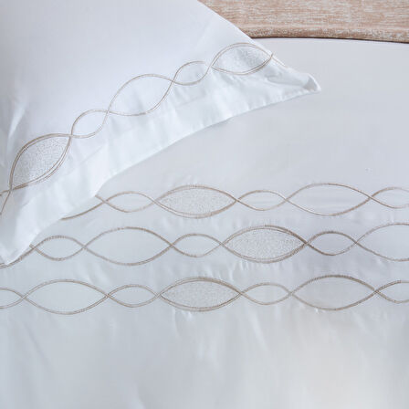 Camino Ekstra Çift Kişilik Nevresim Seti 230x220 cm  Ekru