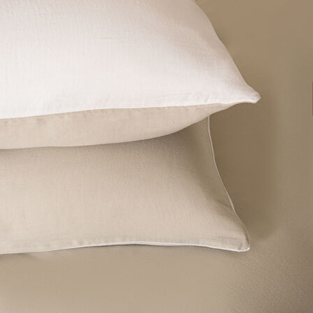 Anita Çift Kişilik Nevresim Seti 200x220 cm EKRU/ADACAYI