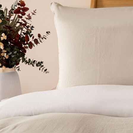 Anita Ekstra Çift Kişilik Nevresim Seti 230x220 cm EKRU/ADACAYI