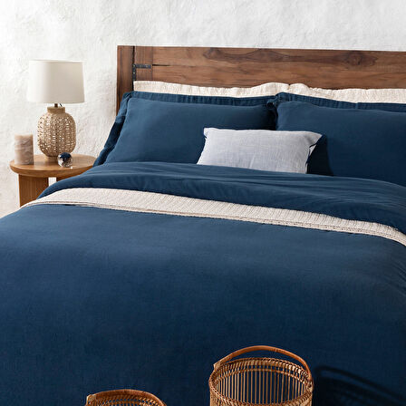 Sofia Çift Kişilik Nevresim Seti 200x220 cm Marin Mavi