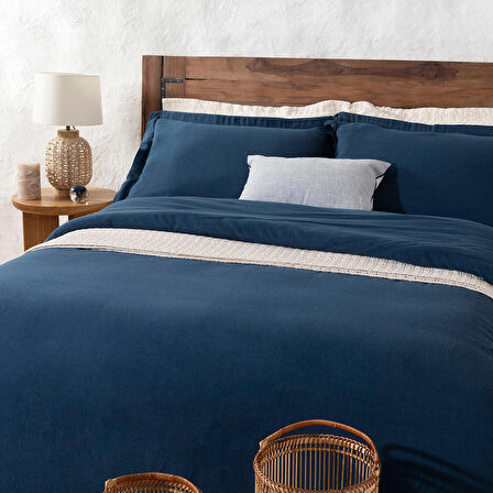 Sofia Ekstra Çift Kişilik Nevresim Seti 230x220 cm Marin Mavi