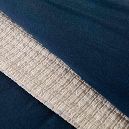 Sofia Ekstra Çift Kişilik Nevresim Seti 230x220 cm Marin Mavi