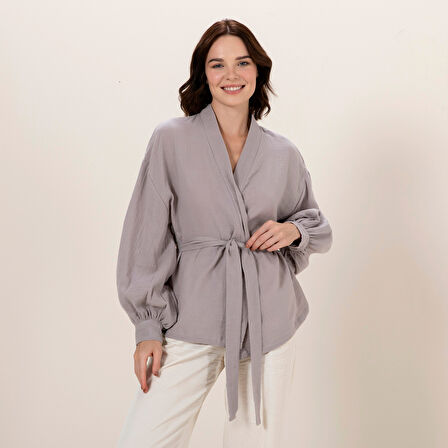 Mamie Kimono Sıcak Gri