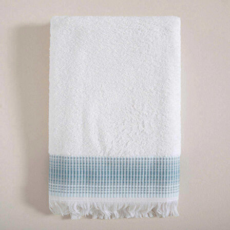 Endi Banyo Havlusu  70x140 cm Beyaz/Aqua
