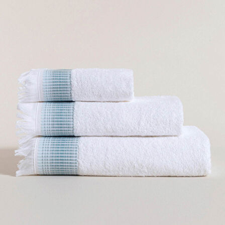 Endi Banyo Havlusu  70x140 cm Beyaz/Aqua