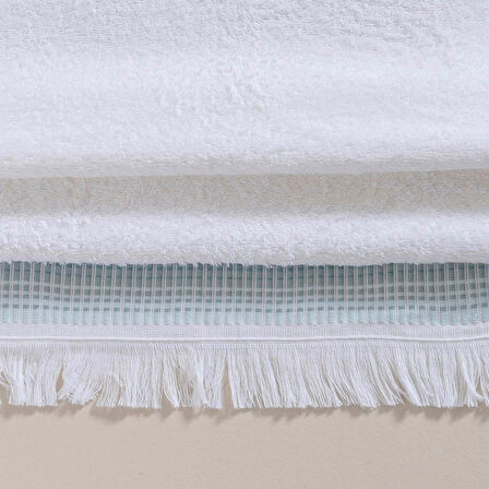 Endi Banyo Havlusu  70x140 cm Beyaz/Aqua