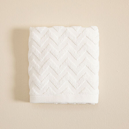 Zigzag El Havlusu 30x40 cm Beyaz/Beyaz