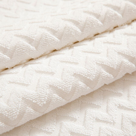 Zigzag Banyo Havlusu  70x140 cm Beyaz/Beyaz