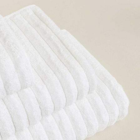 Waved Banyo Havlusu  70x140 cm Beyaz