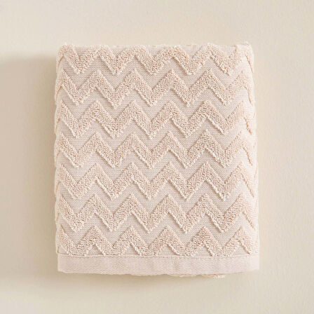 Zigzag Yüz Havlusu 50x70 cm Ekru/Bej
