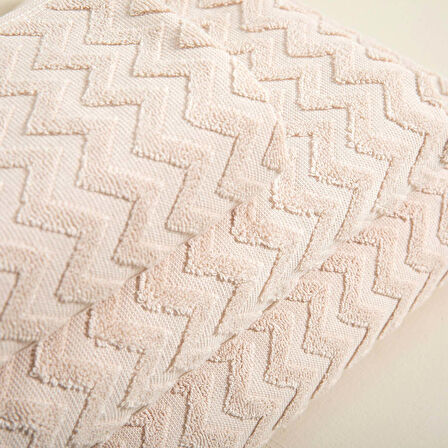Zigzag Yüz Havlusu 50x70 cm Ekru/Bej